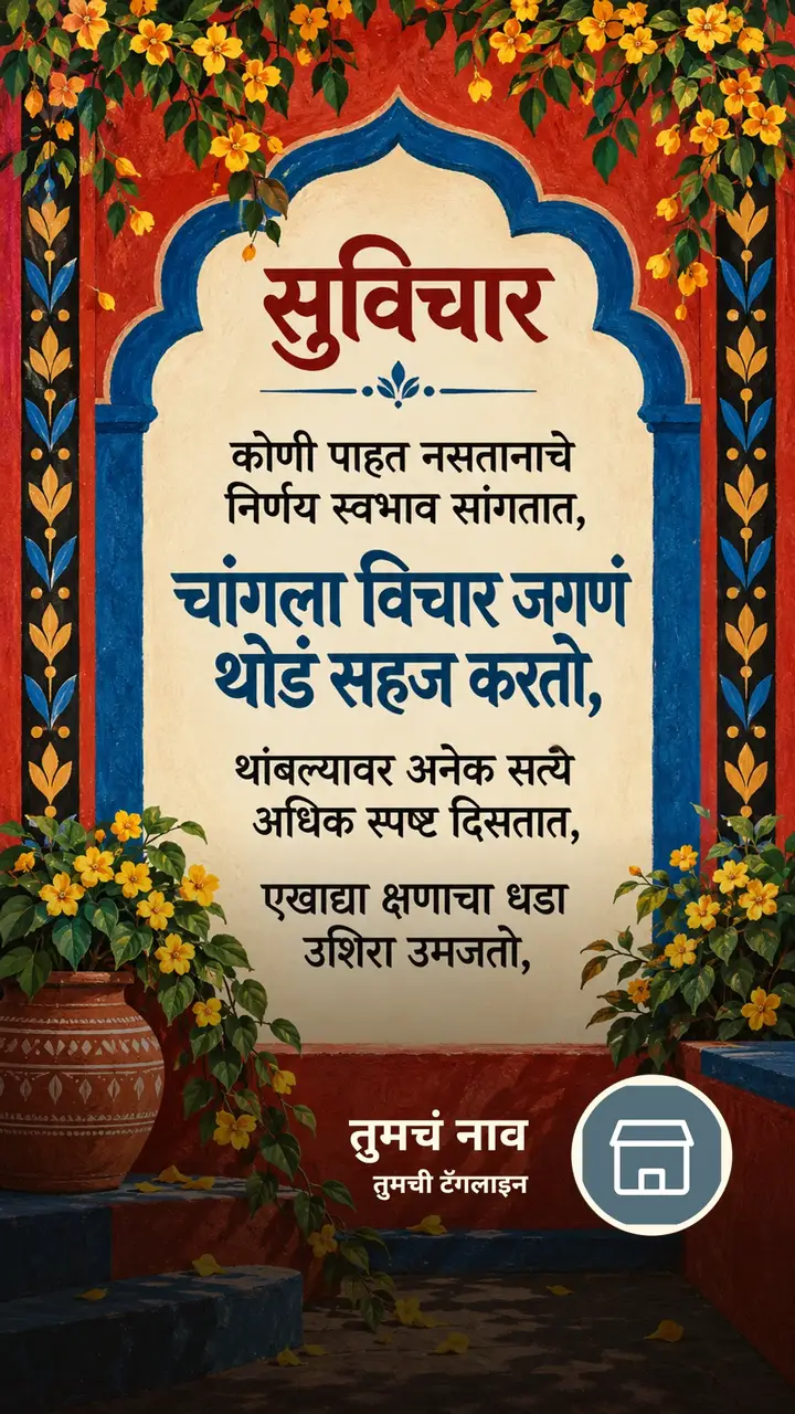 सुविचार - कोणी पाहत नसतानाचे निर्णय स्वभाव सांगतात, - Suvichar Image, कमळ, निसर्ग