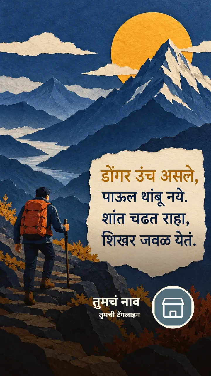डोंगर उंच असले, - Suvichar Image, डोंगर