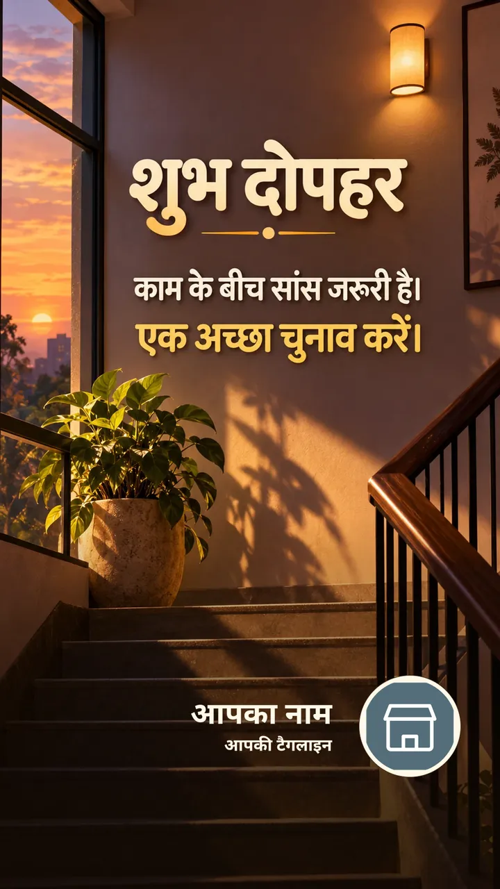 शुभ दोपहर - काम के बीच सांस जरूरी है। - एक अच्छा चुनाव - Dopahar Image
