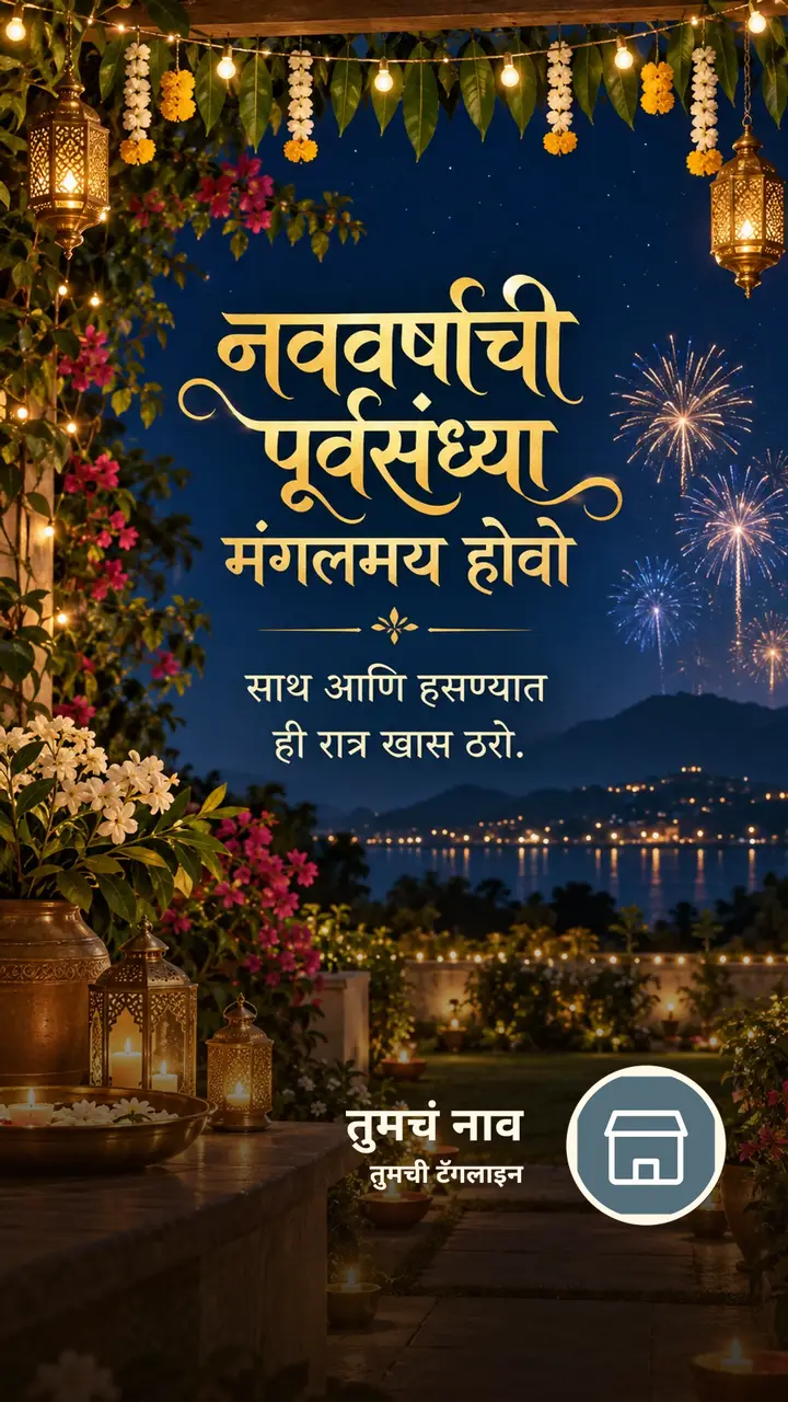 नववर्षाची पूर्वसंध्या मंगलमय होवो - Festival Image, फुलं