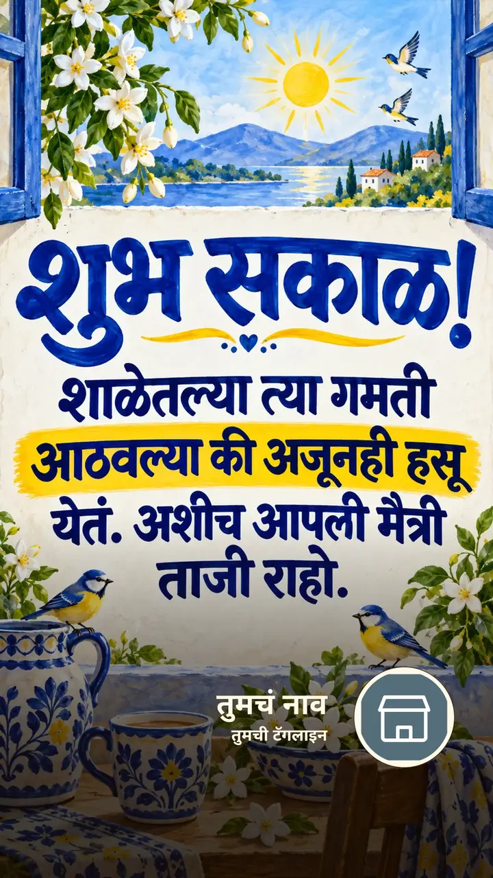 शुभ सकाळ! - शाळेतल्या त्या गमती - Shubh Sakal Image, फुलं, पक्षी