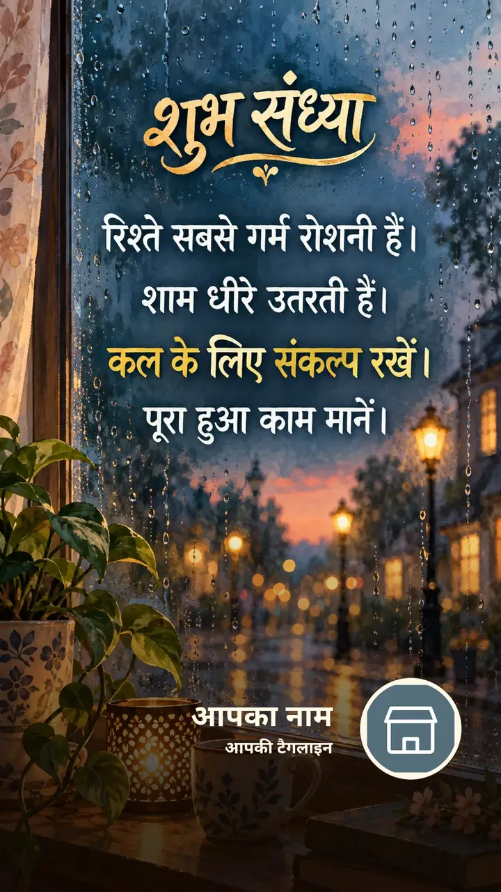 शुभ संध्या - रिश्ते सबसे गर्म रोशनी हैं। - शाम धीरे - Sandhya Image