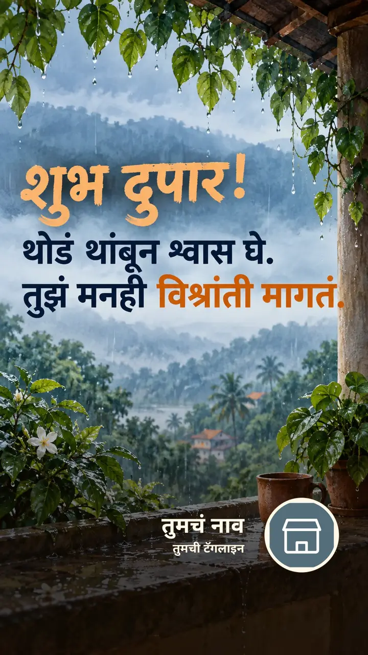 शुभ दुपार! - थोडं थांबून श्वास घे. - Shubh Dupar Image, निसर्ग, पाऊस