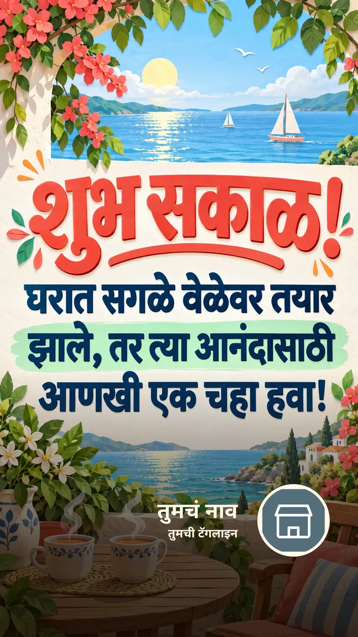 शुभ सकाळ! - घरात सगळे वेळेवर तयार - Shubh Sakal Image, समुद्र, आकाश