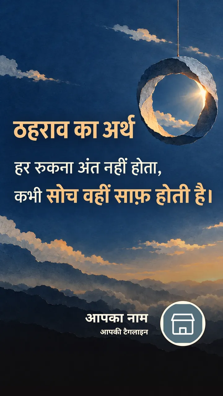 ठहराव का अर्थ - Suvichar Image, आसमान