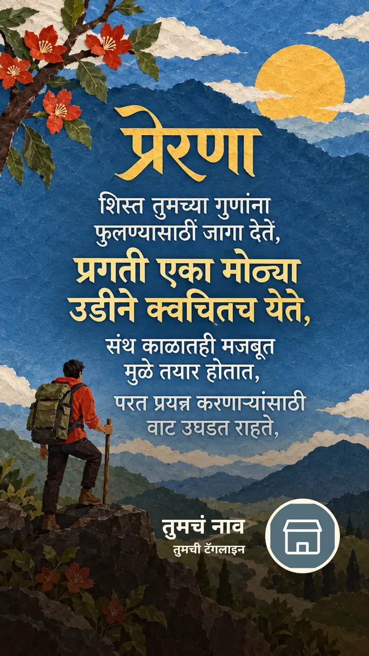 प्रेरणा - शिस्त तुमच्या गुणांना फुलण्यासाठी जागा देते, - Motivation Image, निसर्ग, डोंगर