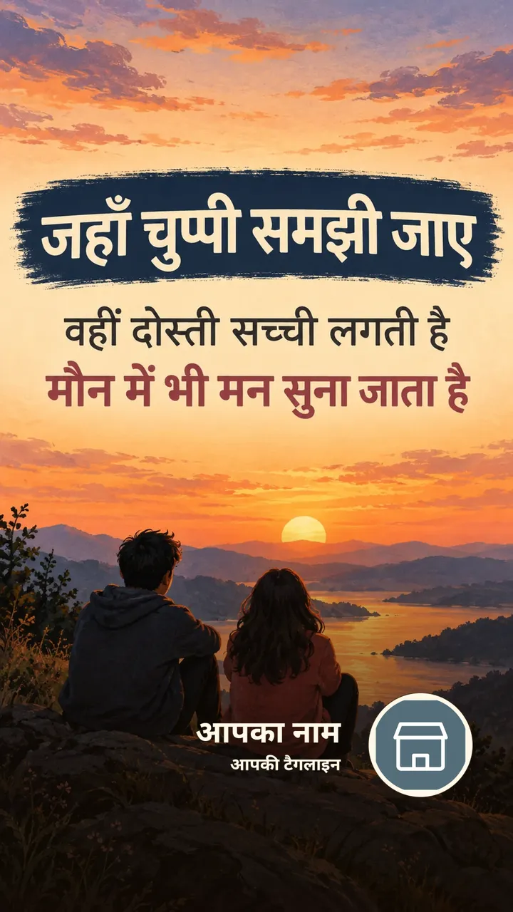 जहाँ चुप्पी समझी जाए - Suvichar Image, सूर्यास्त, प्रकृति, दोस्त