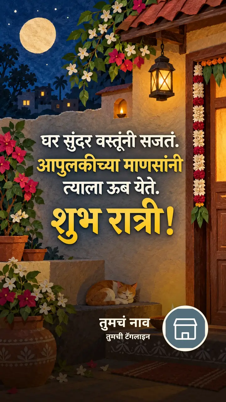 घर सुंदर वस्तूंनी सजतं. - Shubh Ratri Image, फुलं, कुटुंब