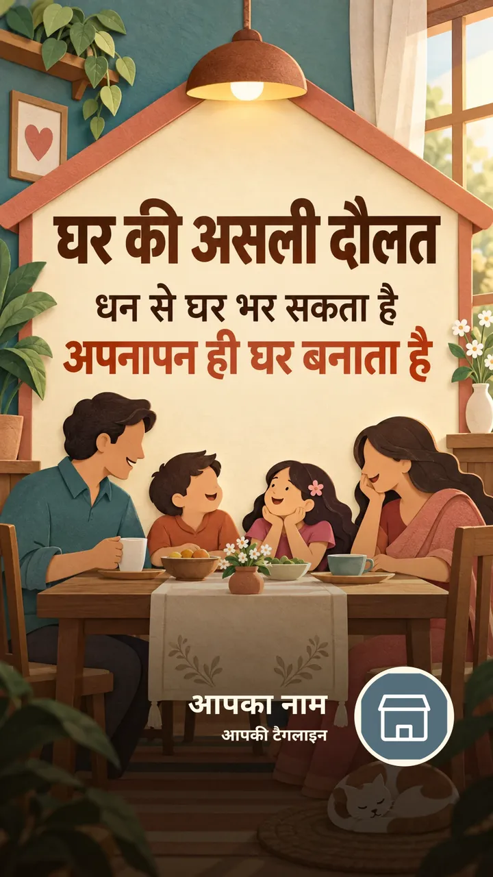घर की असली दौलत - Suvichar Image, फूल, परिवार