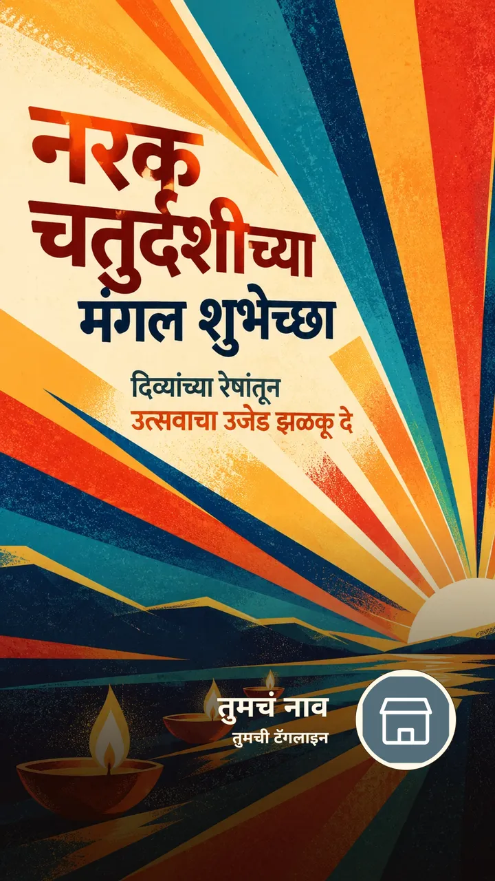 नरक चतुर्दशीच्या मंगल शुभेच्छा - दिव्यांच्या रेषांतून - Festival Image, निसर्ग, आकाश, दिवा