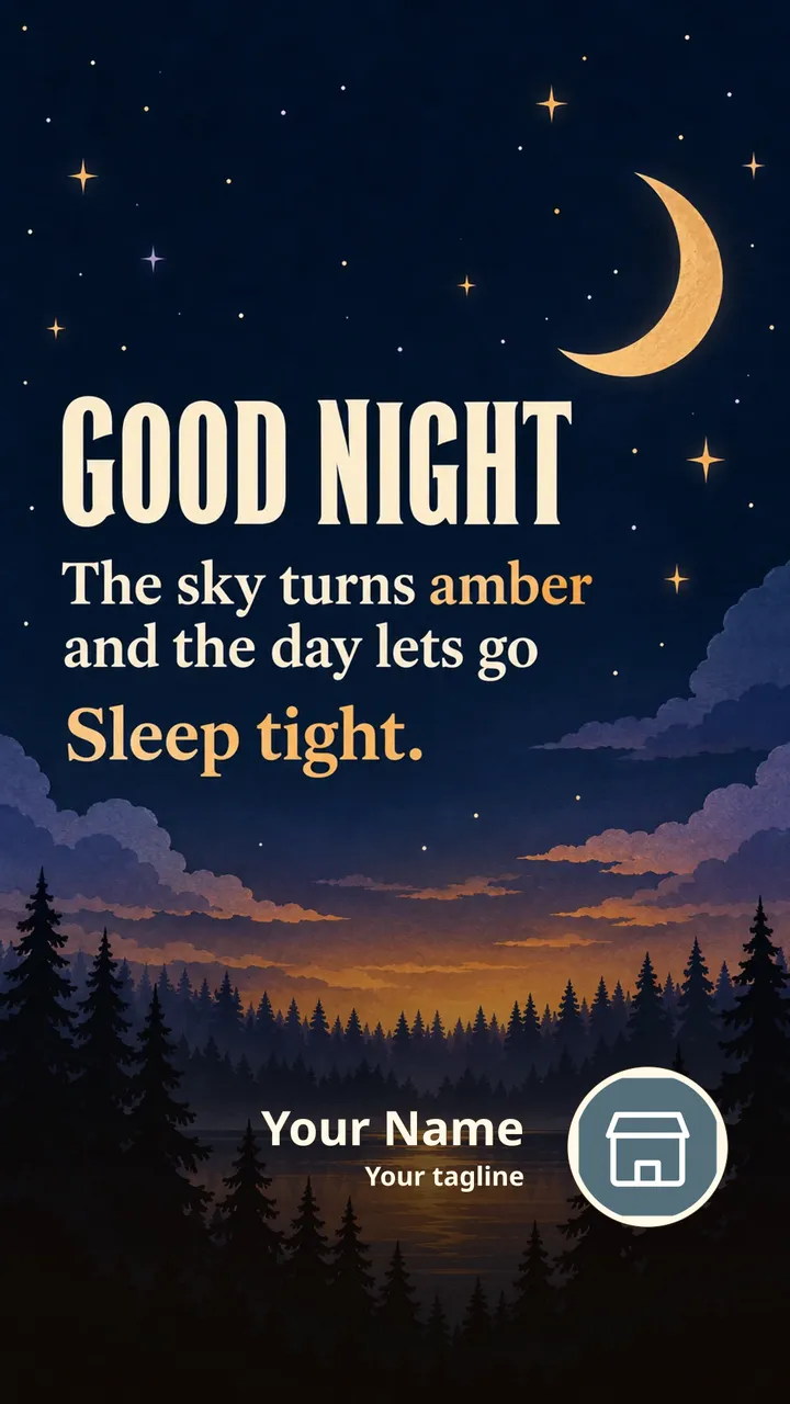 GOOD NIGHT - The sky turns amber - Good Night Image, Sunset, Nature, Mountains, Sky
