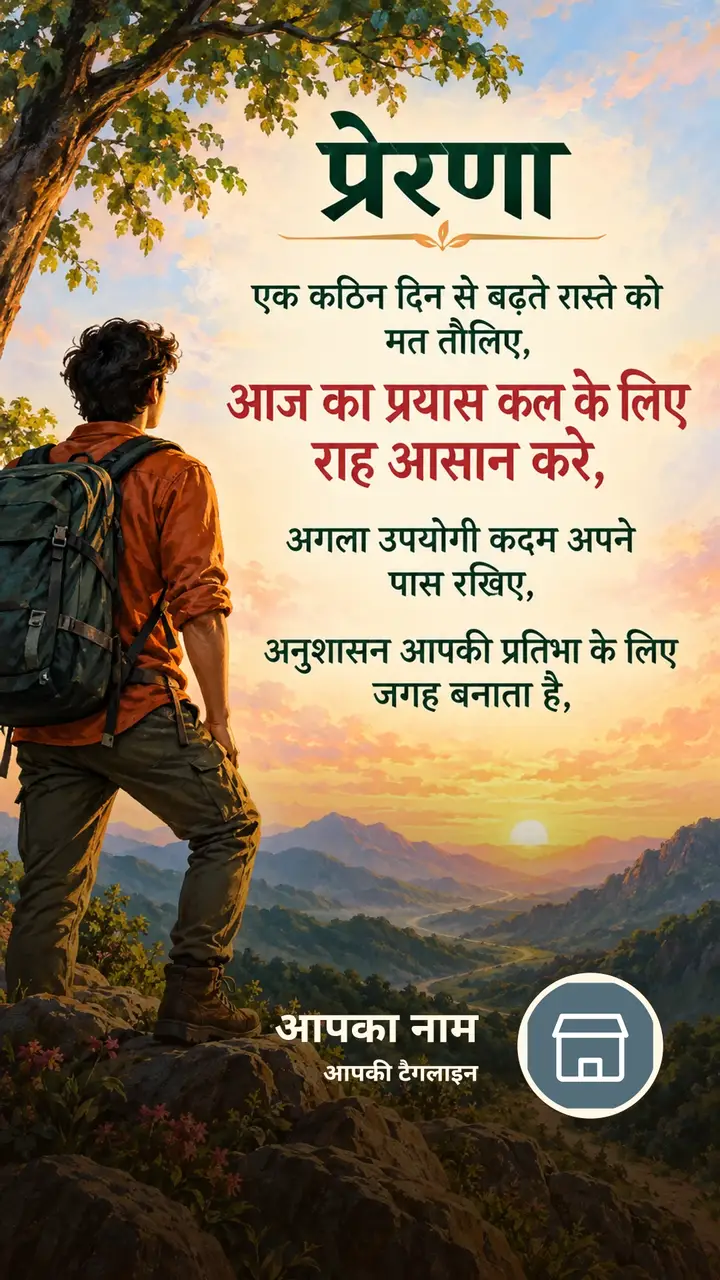 प्रेरणा - एक कठिन दिन से बढ़ते रास्ते को मत तौलिए, - आज का प्रयास कल - Motivational Image, प्रकृति, पहाड़