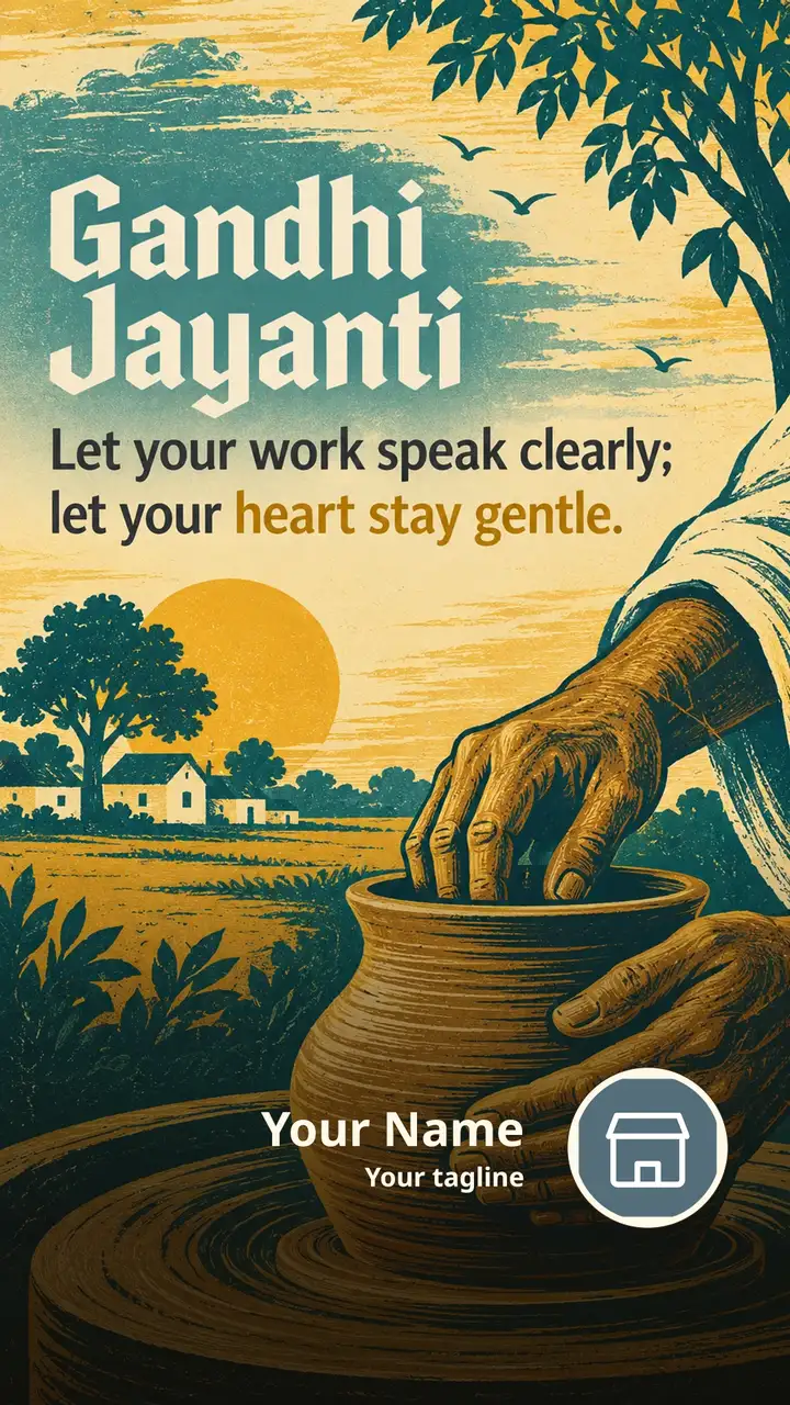 Gandhi Jayanti - Let your work speak clearly; - Festival Image, Nature, Birds
