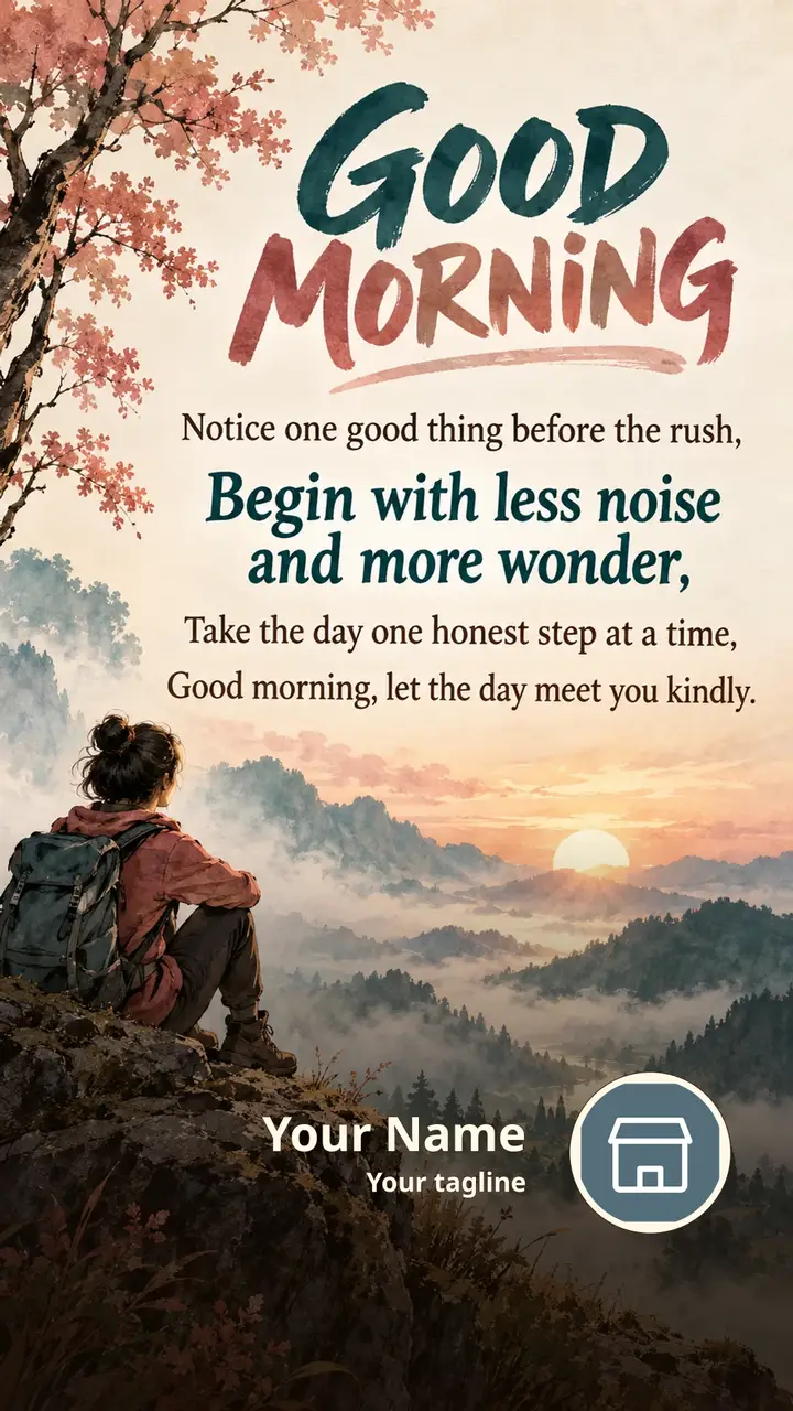 GOOD MORNING - Notice one good thing before the rush, - Begin with - Good Morning Image, Flowers, Sunrise, Nature