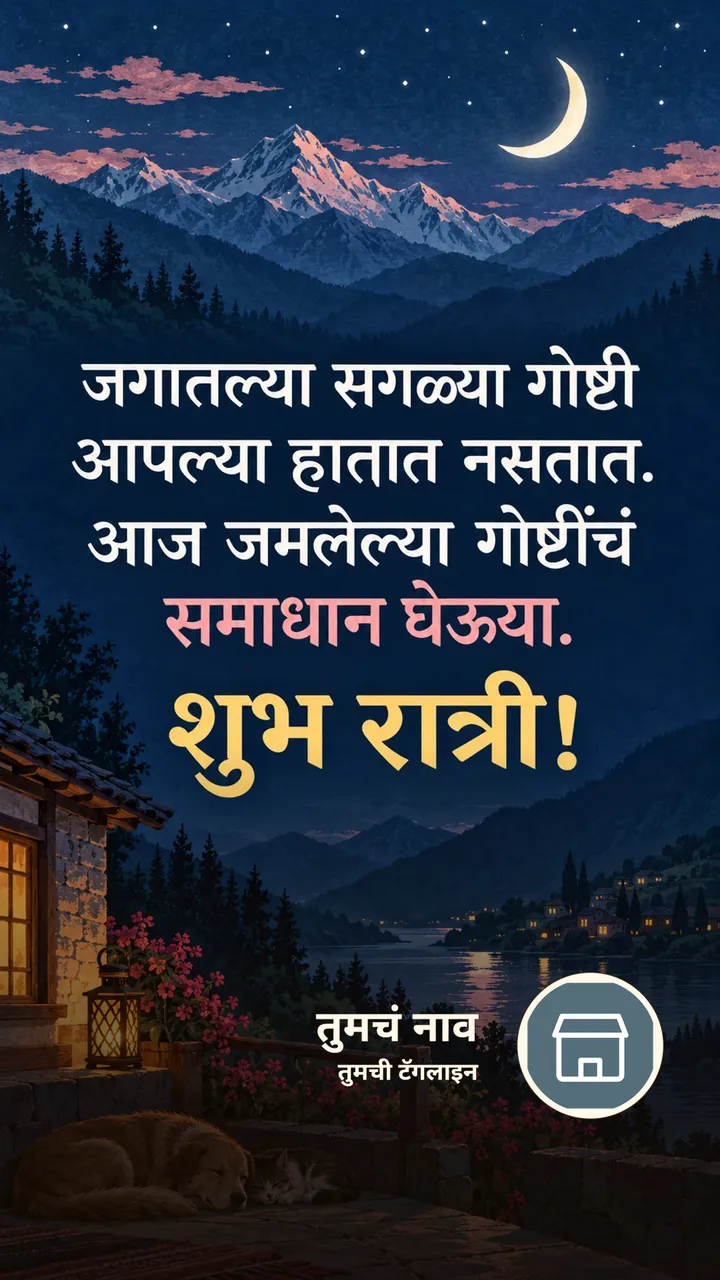 जगातल्या सगळ्या गोष्टी - Shubh Ratri Image, डोंगर, चंद्र