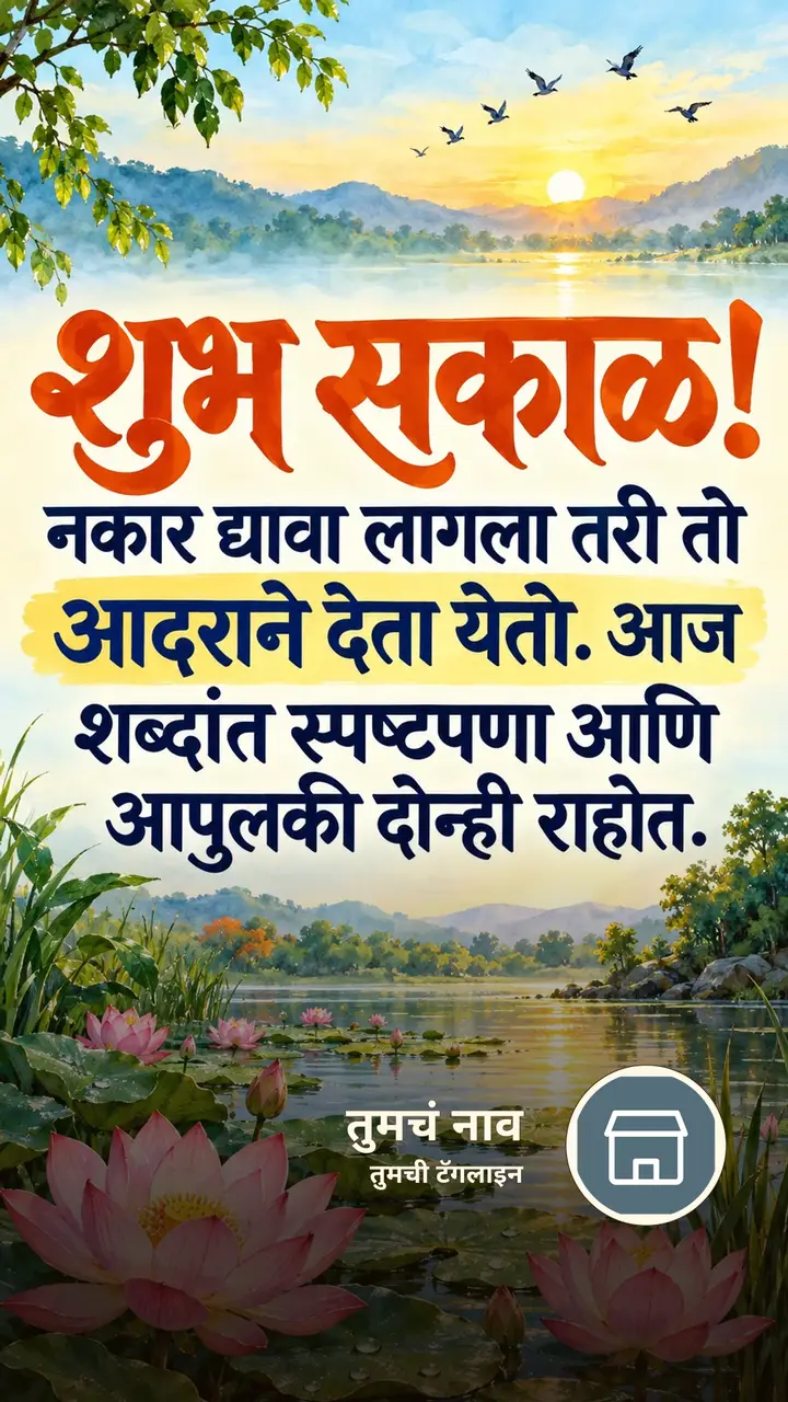 शुभ सकाळ! - नकार द्यावा लागला तरी तो - Shubh Sakal Image, कमळ, पक्षी