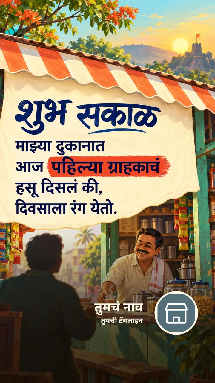 शुभ सकाळ - माझ्या दुकानात - Shubh Sakal Image, चहा, गाव