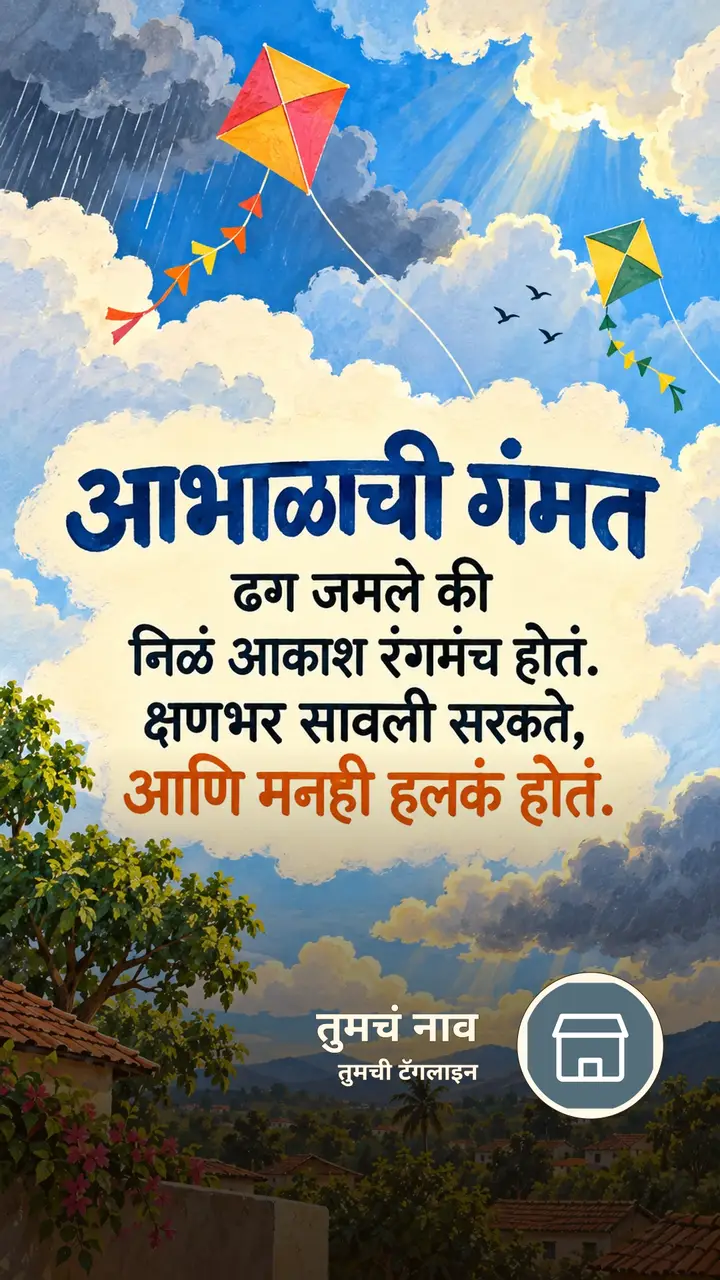 आभाळाची गंमत - Suvichar Image, पाऊस, आकाश, मित्र, मुलं
