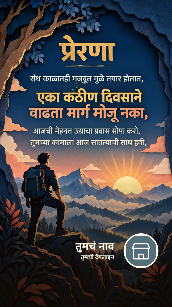 प्रेरणा - संथ काळातही मजबूत मुळे तयार होतात, - Motivation Image, निसर्ग, डोंगर