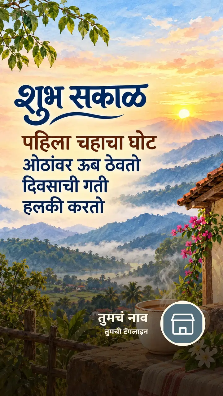 शुभ सकाळ - पहिला चहाचा घोट - Shubh Sakal Image, डोंगर, चहा