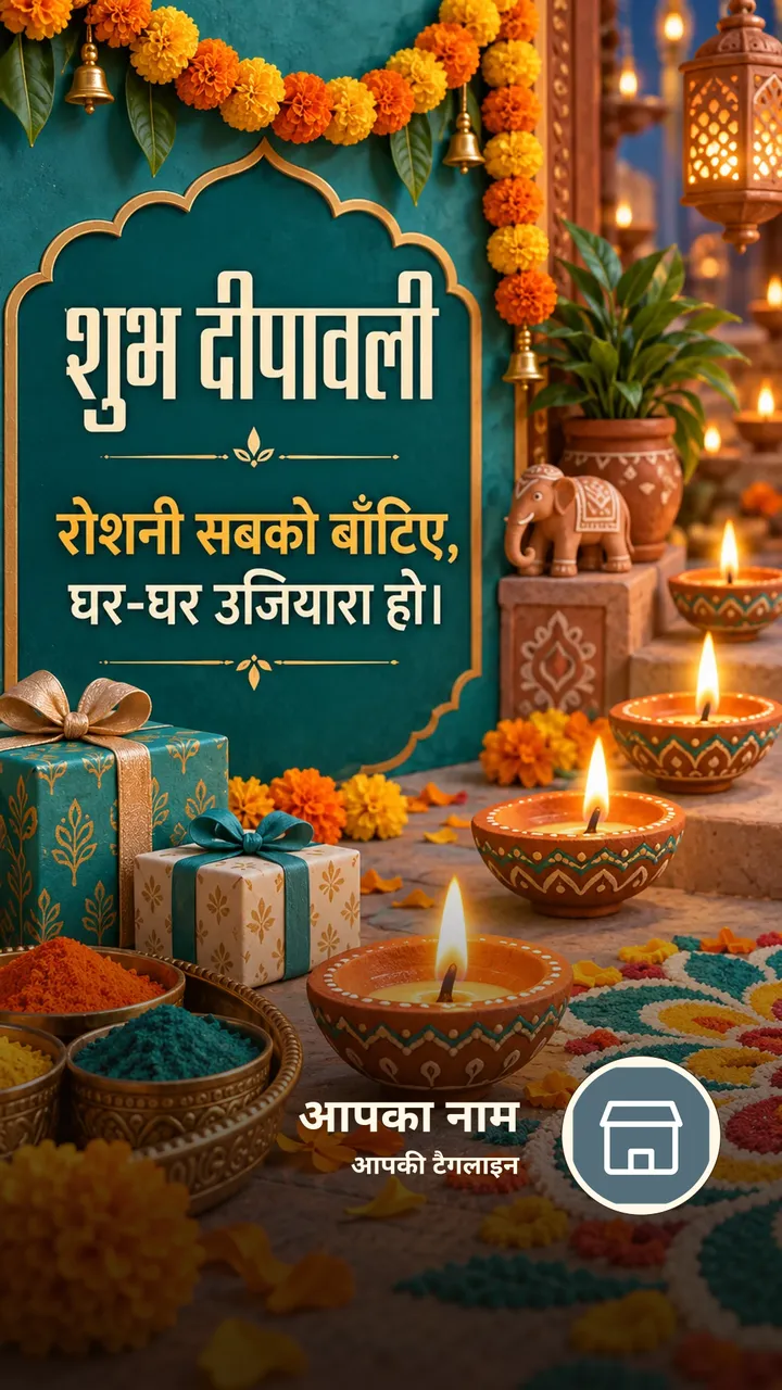 शुभ दीपावली - रोशनी सबको बाँटिए, - Festival Image, फूल, कमल, दीया