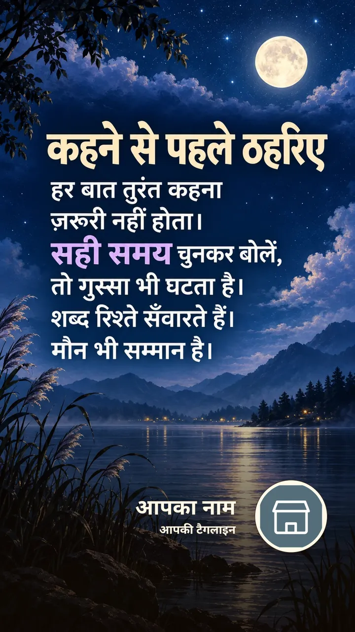 कहने से पहले ठहरिए - Suvichar Image, शिव