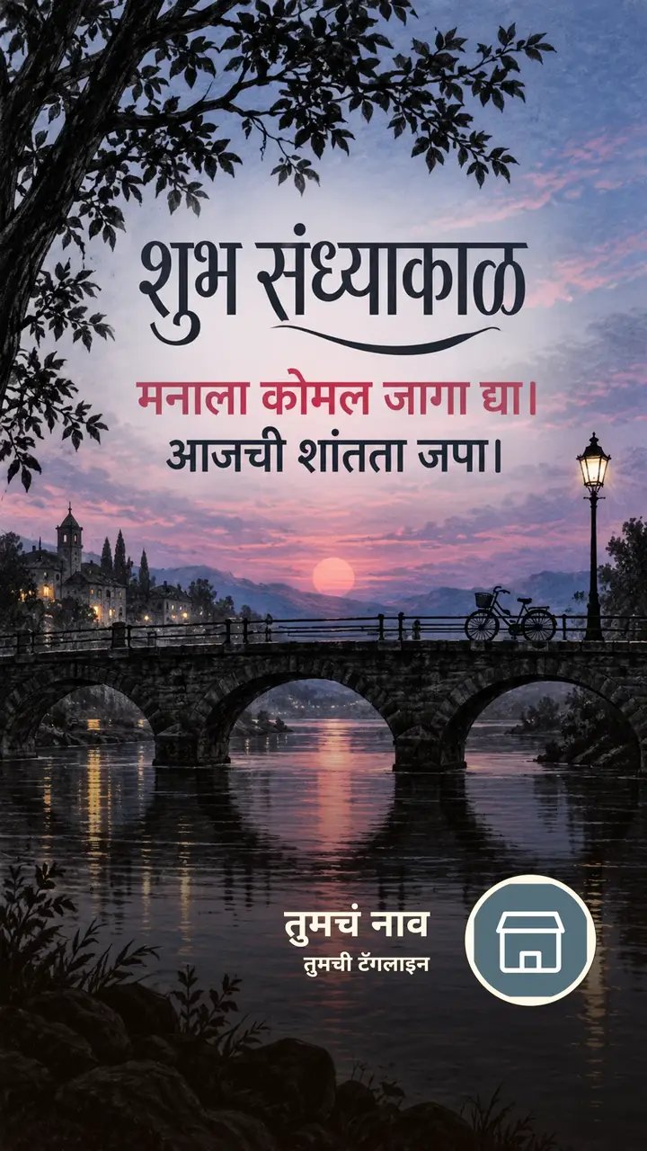 शुभ संध्याकाळ - मनाला कोमल जागा द्या। - आजची शांतता जपा। - Sandhyakal Image