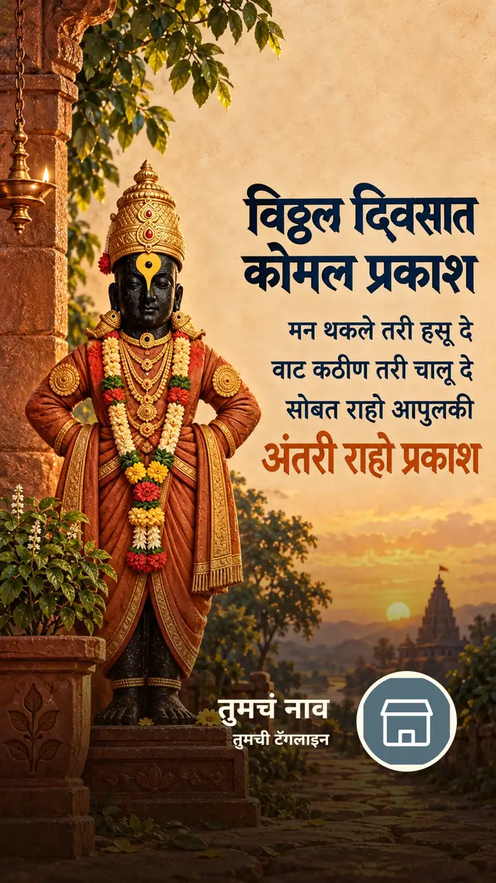 विठ्ठल दिवसात कोमल प्रकाश - Bhakti Image, विठ्ठल