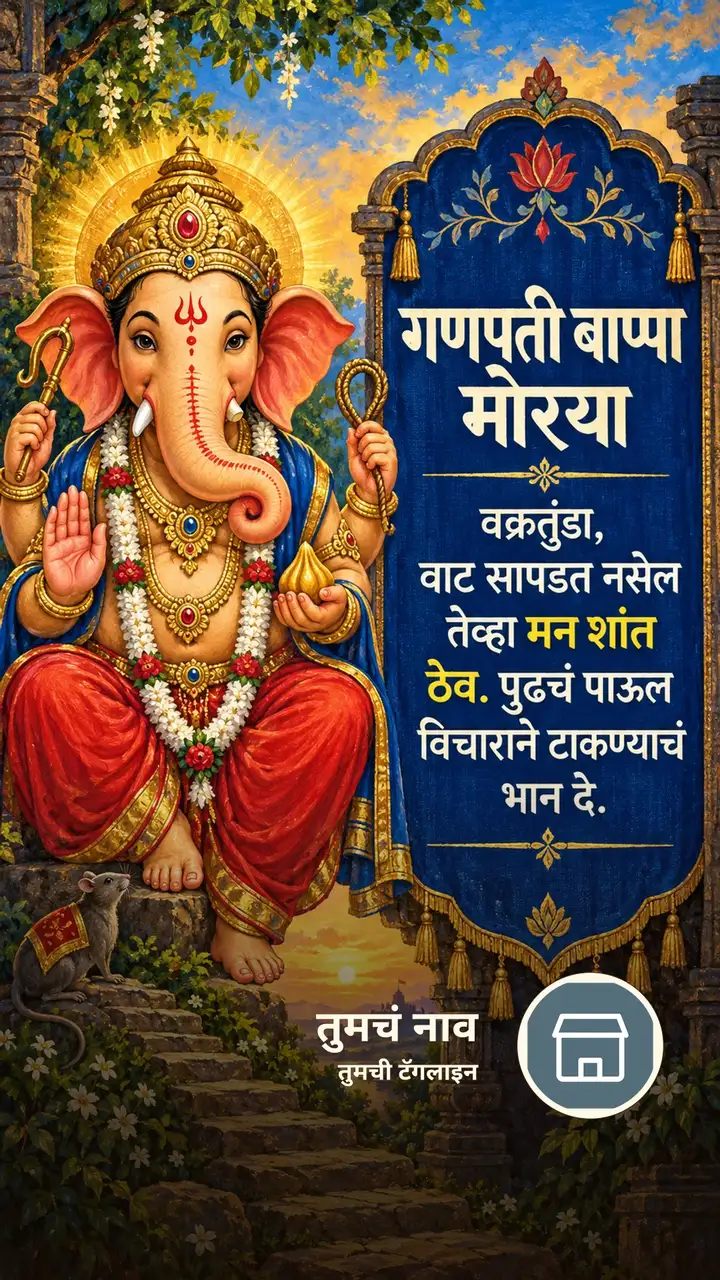 गणपती बाप्पा मोरया - वक्रतुंडा, - Bhakti Image, फुलं, डोंगर, नदी, गणपती