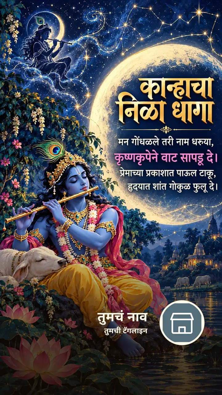 कान्हाचा निळा धागा - Bhakti Image, कृष्ण
