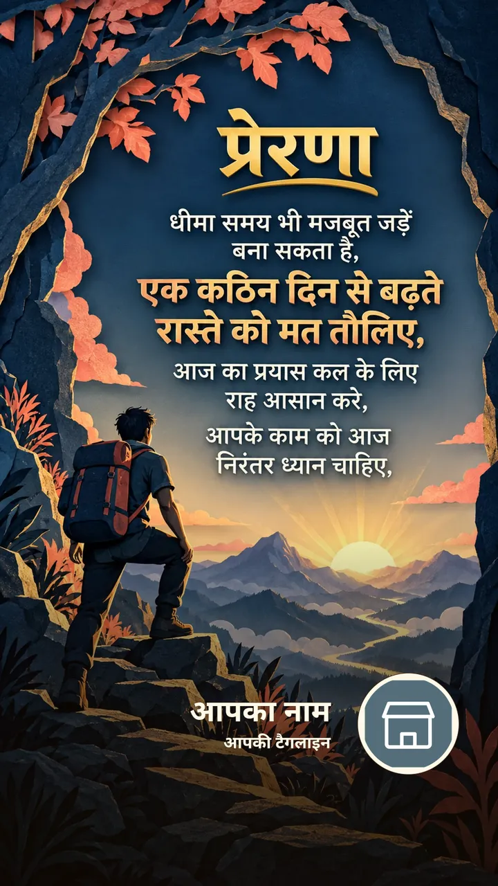 प्रेरणा - धीमा समय भी मजबूत जड़ें बना सकता है, - एक कठिन दिन से बढ़ते - Motivational Image, प्रकृति, पहाड़