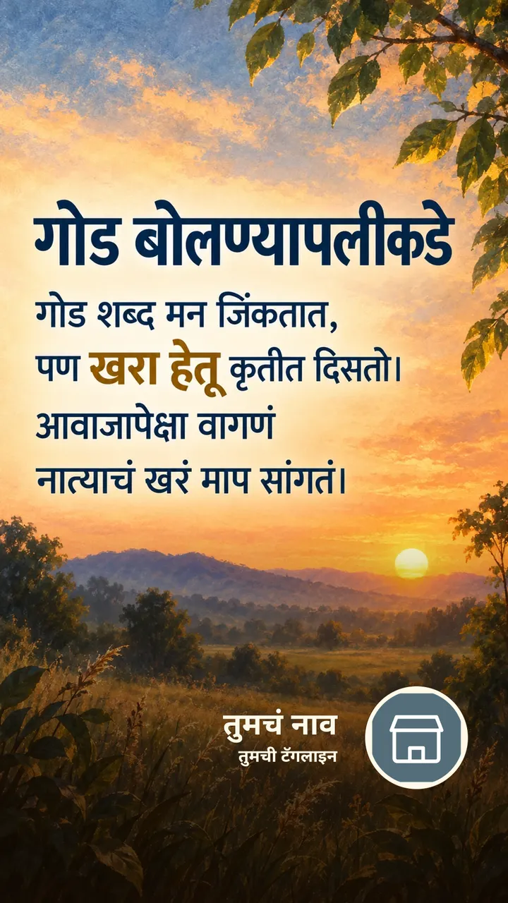 गोड बोलण्यापलीकडे - Suvichar Image, सूर्यास्त, निसर्ग