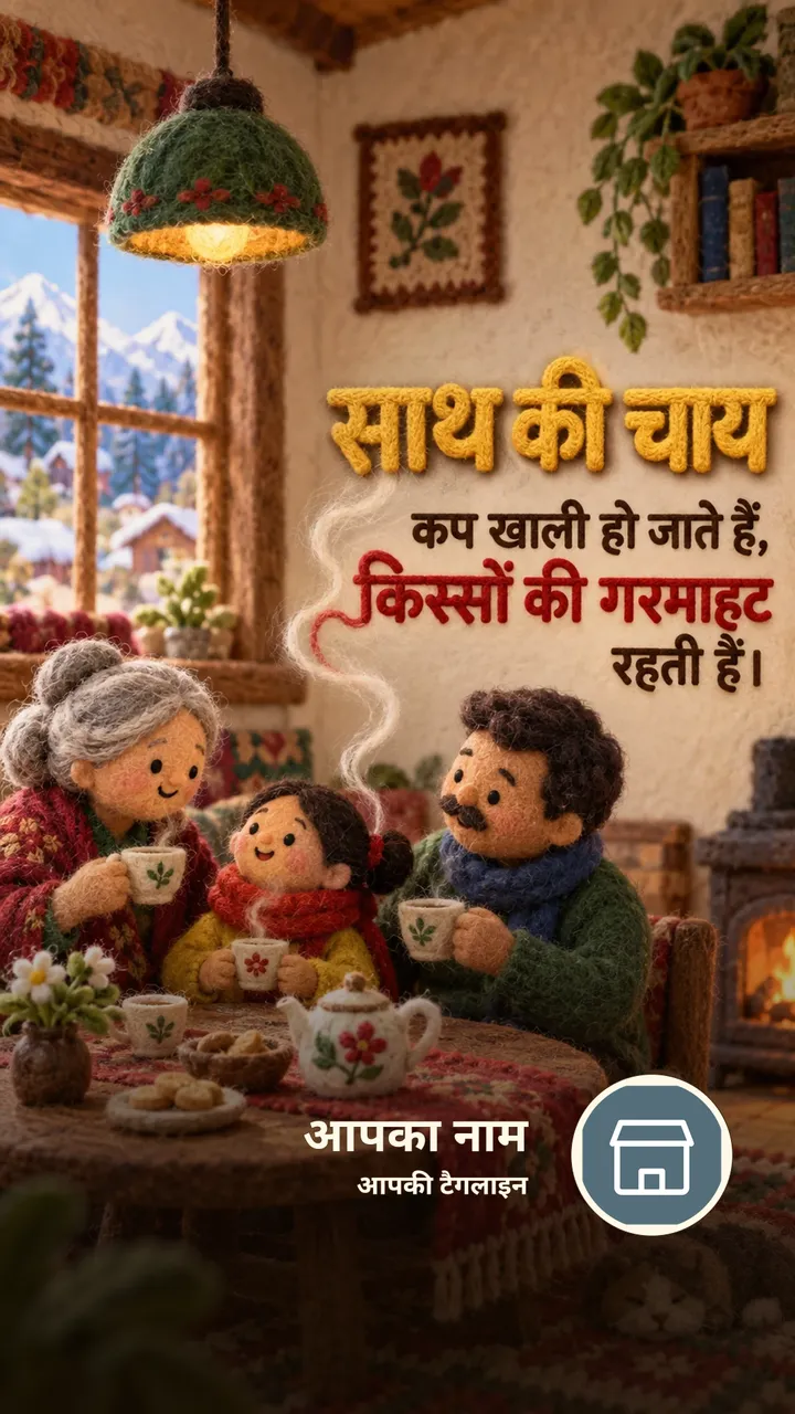 साथ की चाय - Suvichar Image, पहाड़, परिवार, बच्चे