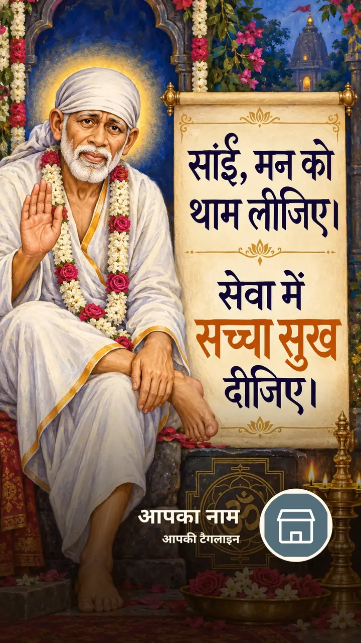 साईं, मन को थाम लीजिए। - Bhakti Image, साईं बाबा