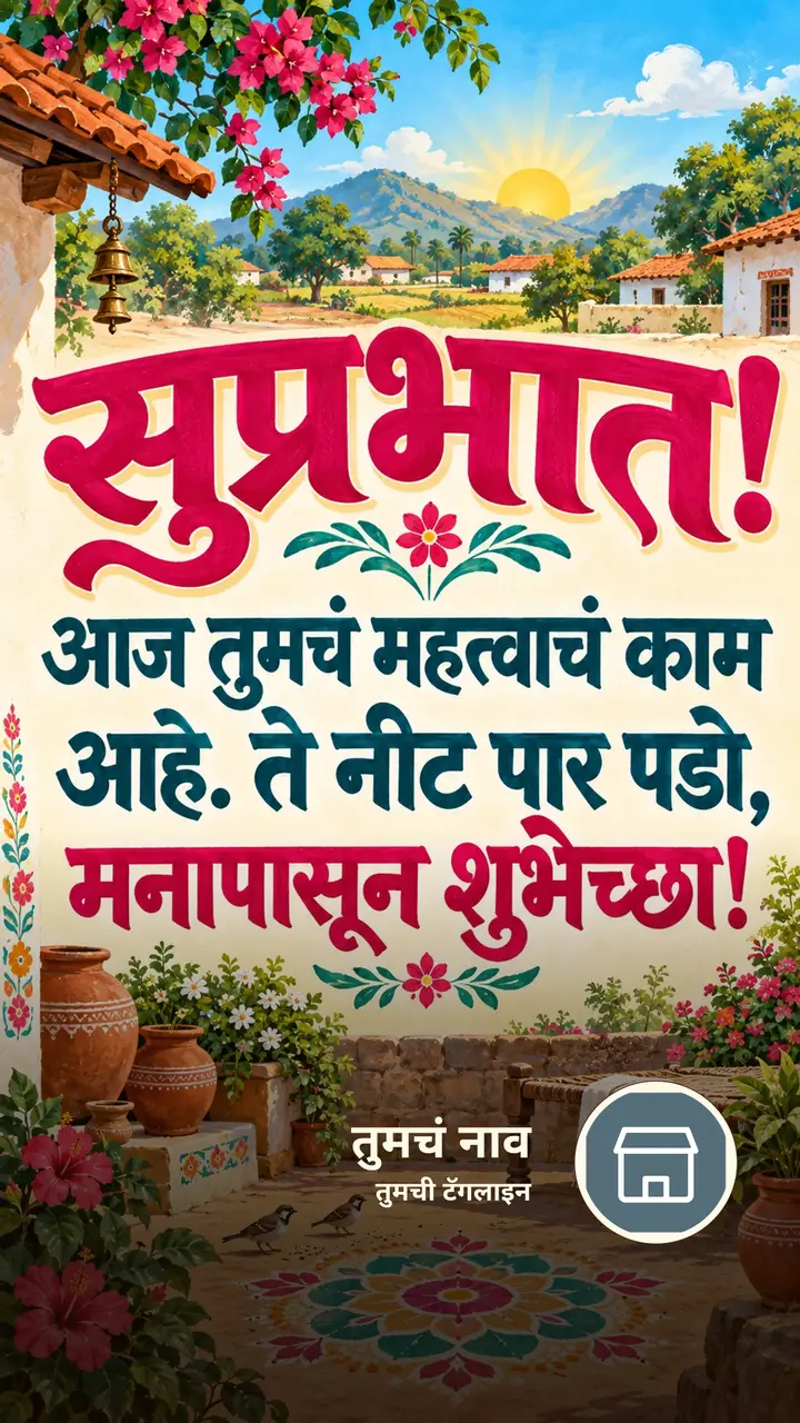सुप्रभात! - आज तुमचं महत्त्वाचं काम - Shubh Sakal Image, निसर्ग, गाव