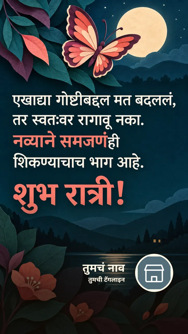 एखाद्या गोष्टीबद्दल मत बदललं, - Shubh Ratri Image, निसर्ग, फुलपाखरू