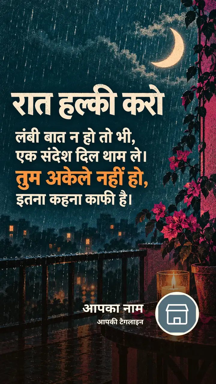 रात हल्की करो - Shubh Ratri Image, फूल, बारिश, चाँद, मोमबत्ती
