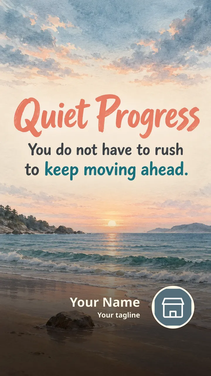 Quiet Progress - Motivational Image, Nature, Sea, Sky