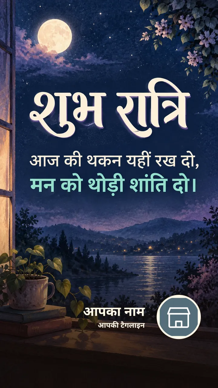शुभ रात्रि - आज की थकन यहीं रख दो, - Shubh Ratri Image