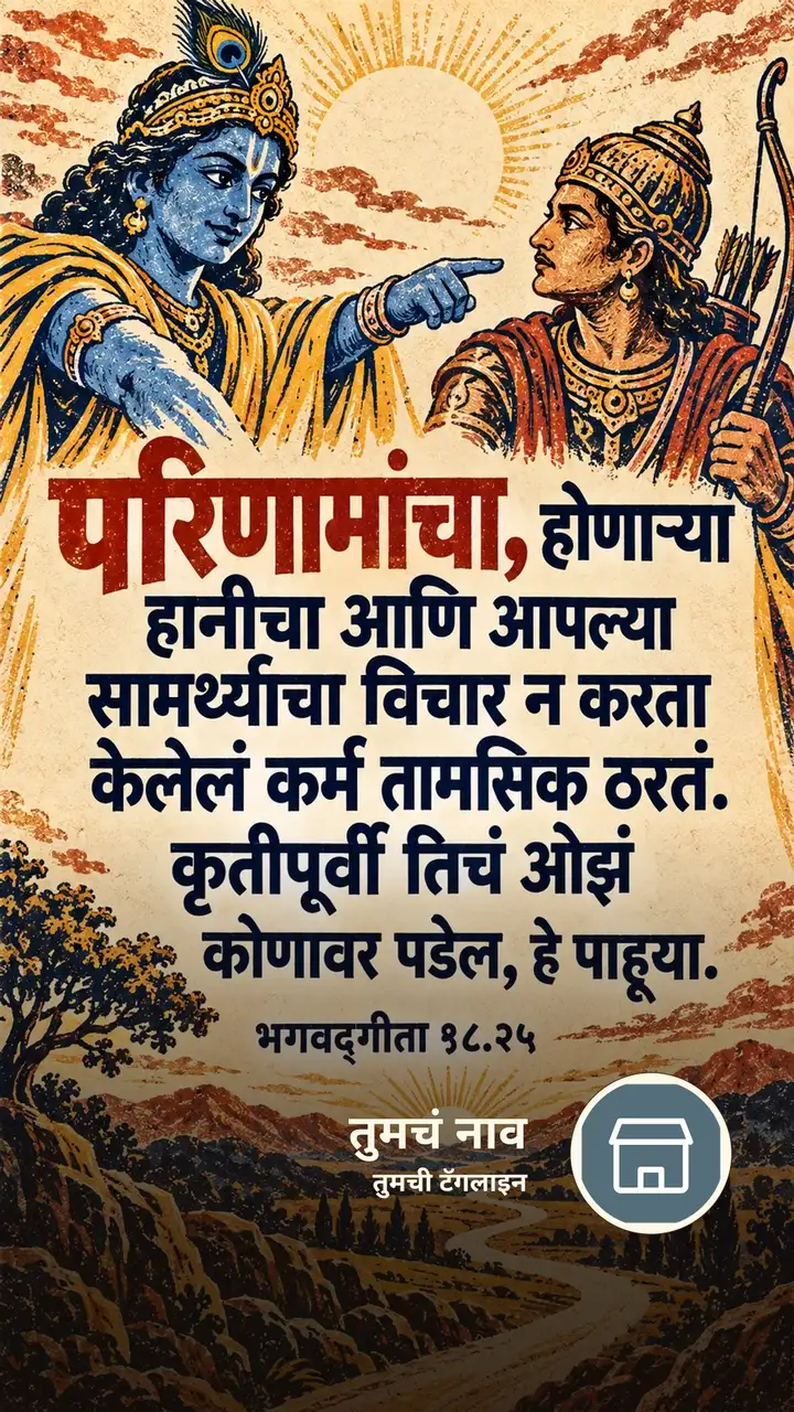 परिणामांचा, होणाऱ्या हानीचा आणि आपल्या - Bhakti Image, कृष्ण