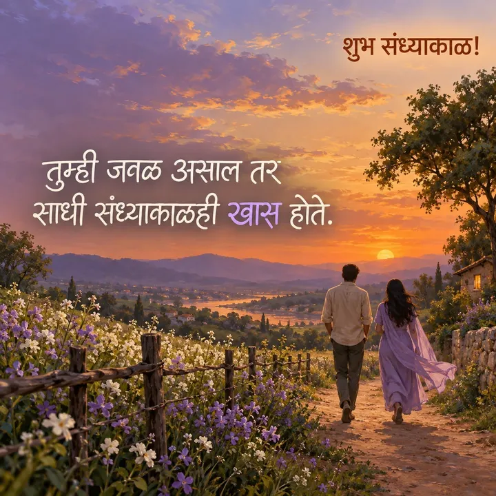 शुभ संध्याकाळ! - तुम्ही जवळ असाल तर - Sandhyakal Image, फुलं, सूर्यास्त, जोडपं