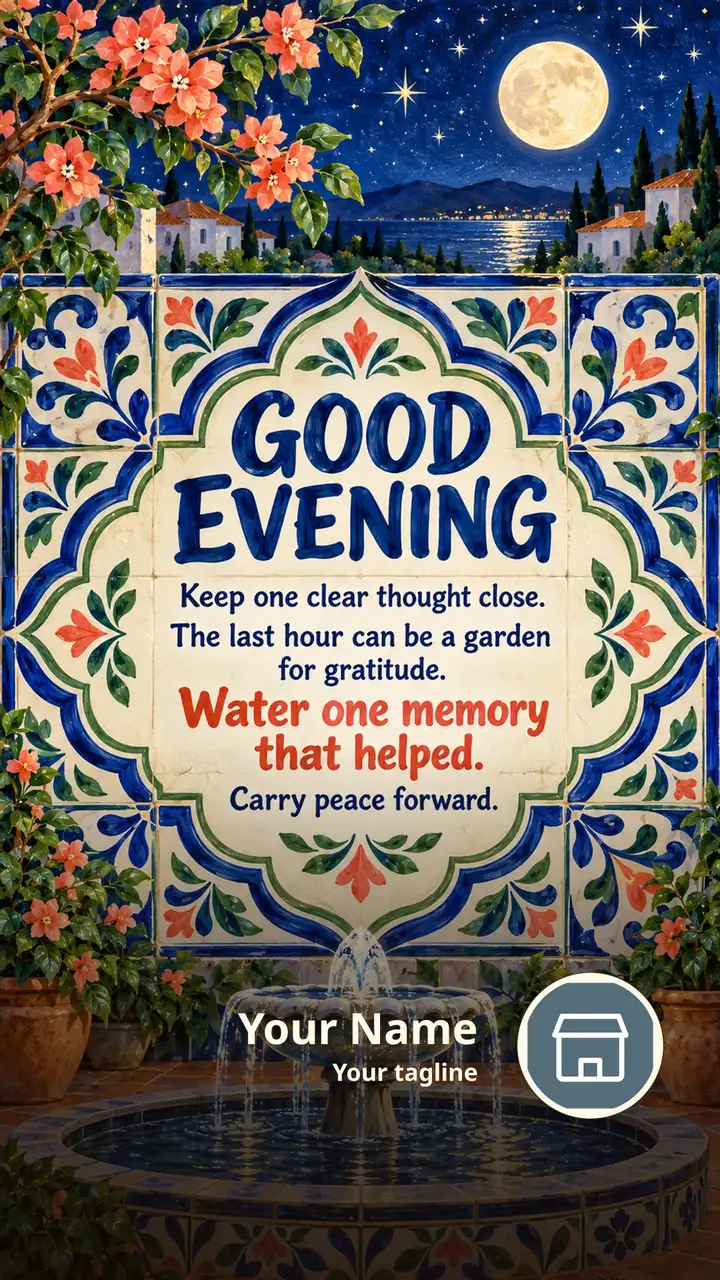 GOOD EVENING - Keep one clear thought close. - The last hour can be a - Good Evening Image