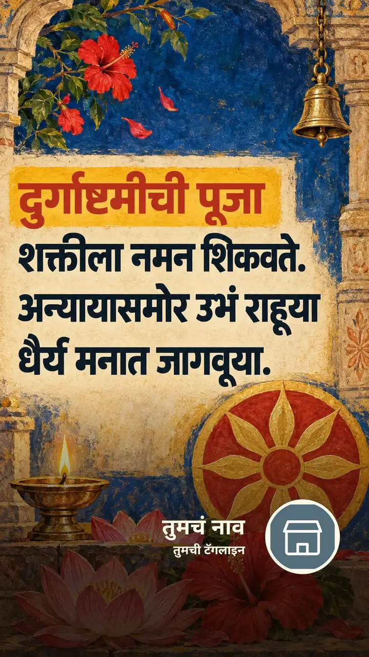 दुर्गाष्टमीची पूजा - Festival Image, फुलं, कमळ, दिवा