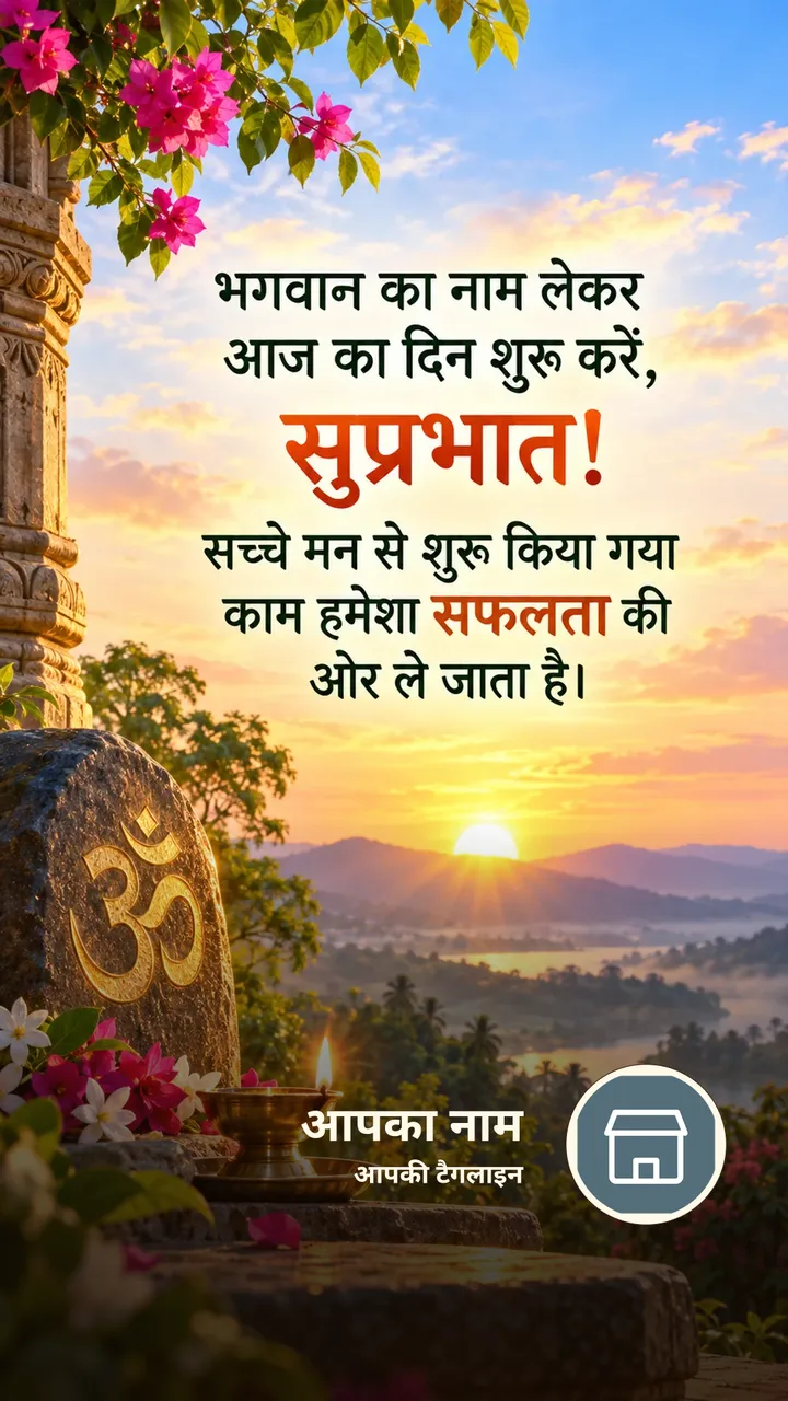 भगवान का नाम लेकर - Suprabhat Image, सूर्योदय, ॐ