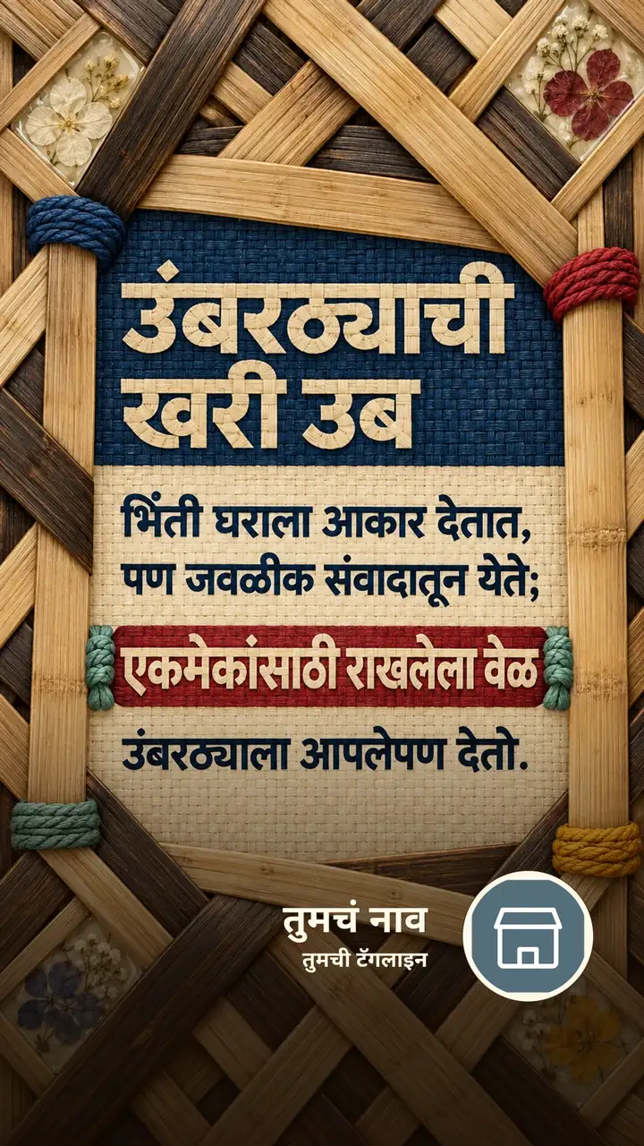 उंबरठ्याची खरी उब - Suvichar Image, फुलं, कुटुंब