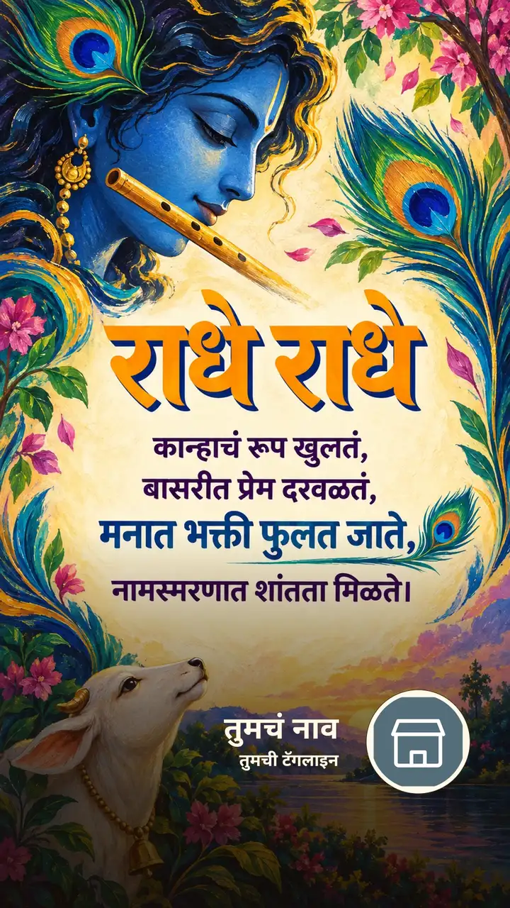 राधे राधे - कान्हाचं रूप खुलतं, - Bhakti Image, कृष्ण