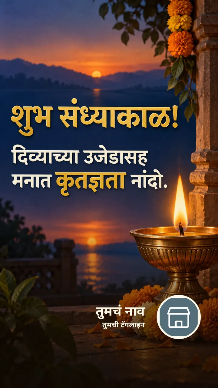 शुभ संध्याकाळ! - दिव्याच्या उजेडासह - Sandhyakal Image, फुलं, दिवा