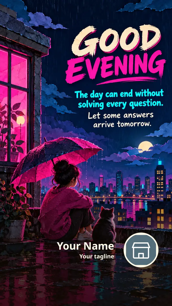 GOOD EVENING - The day can end without solving every question. - Good Evening Image