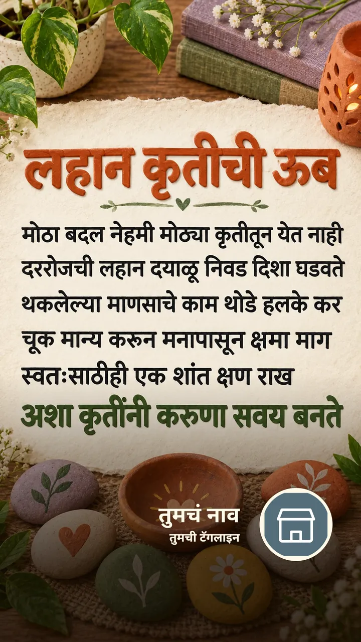 लहान कृतीची ऊब - Suvichar Image, बुद्ध