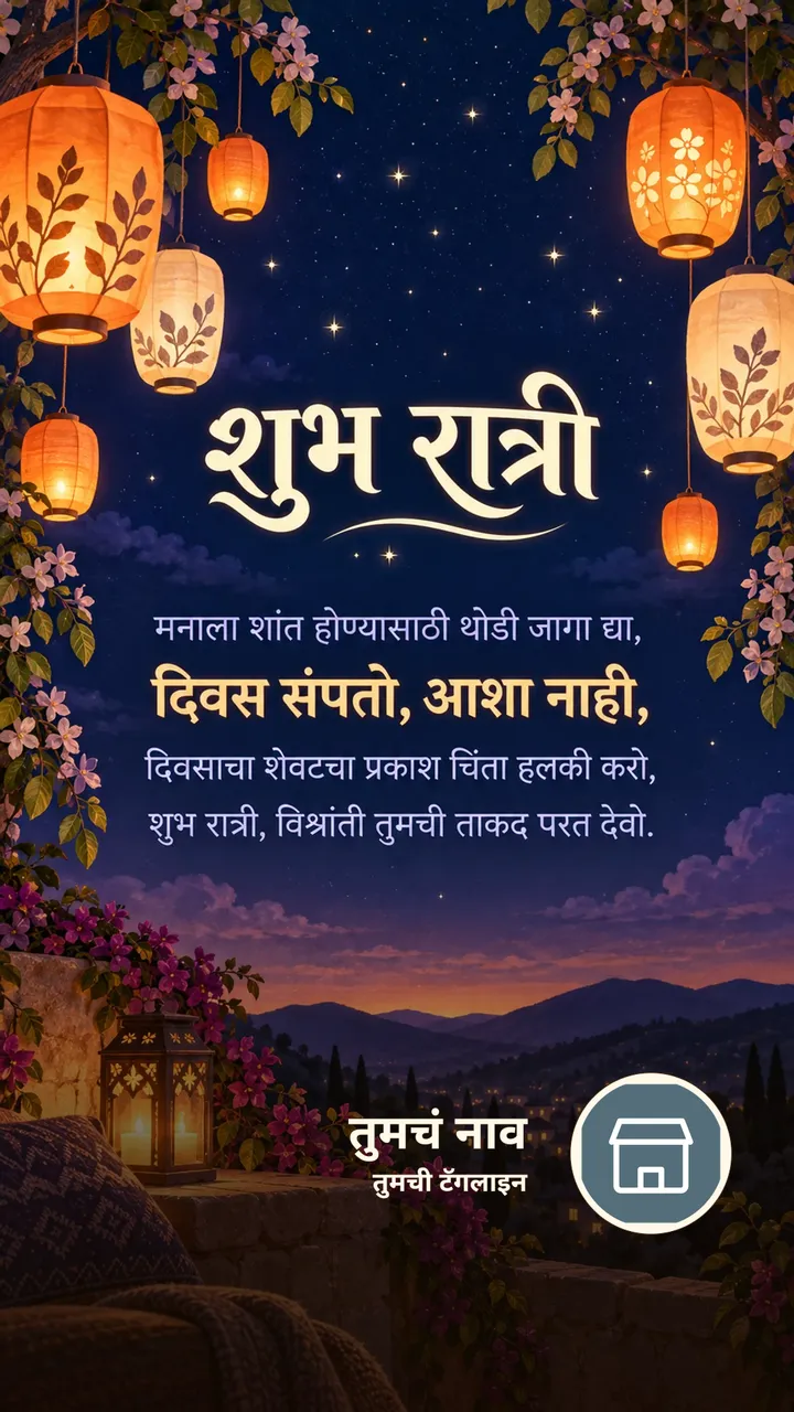 शुभ रात्री - मनाला शांत होण्यासाठी थोडी जागा द्या, - दिवस संपतो, आशा - Shubh Ratri Image, चंद्र, चांदण्या, मेणबत्ती